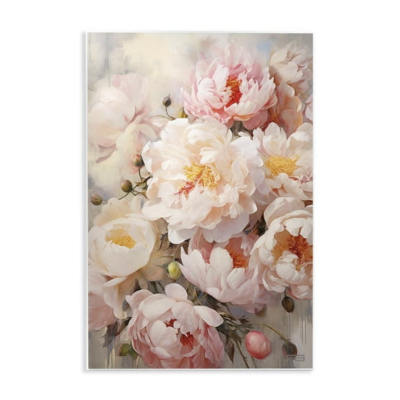 Stupell Industries Pink Peonies Collage Botanical & Floral Painting Unframed Art Print Wall Art, 13 x 19