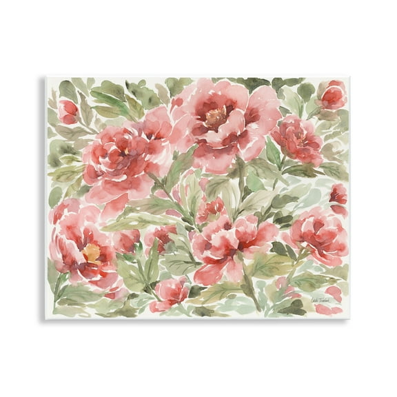 Stupell Industries Pink Peonies Pattern Botanical & Floral Painting Unframed Art Print Wall Art, 14 x 11