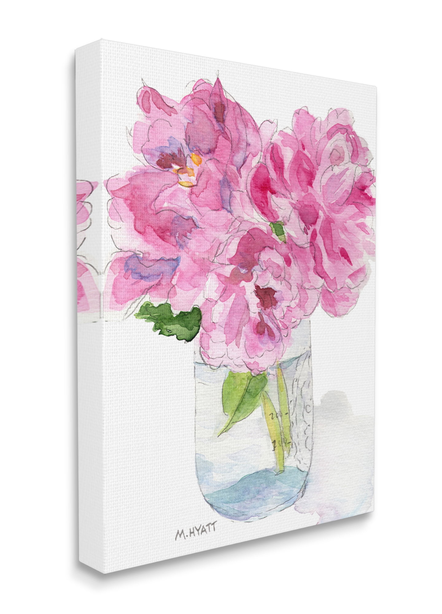 Stupell Industries Pink Peonies in Classic Canning Jar Canvas Wall Art, 36 x 48, Design by Melissa Hyatt LLC