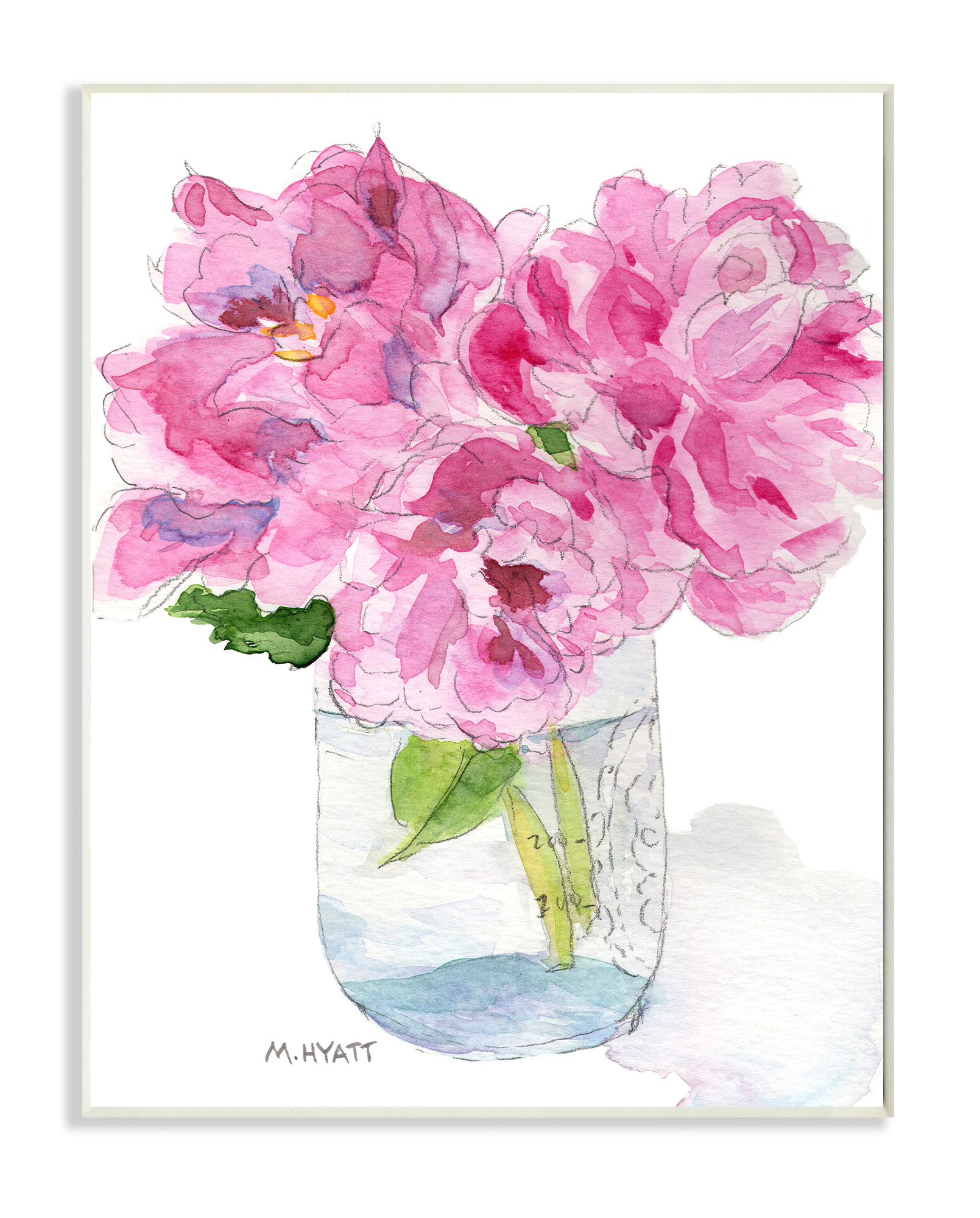 Stupell Industries Pink Peonies in Classic Canning Jar Wall Plaque, 10 x 15, Design by Melissa Hyatt LLC
