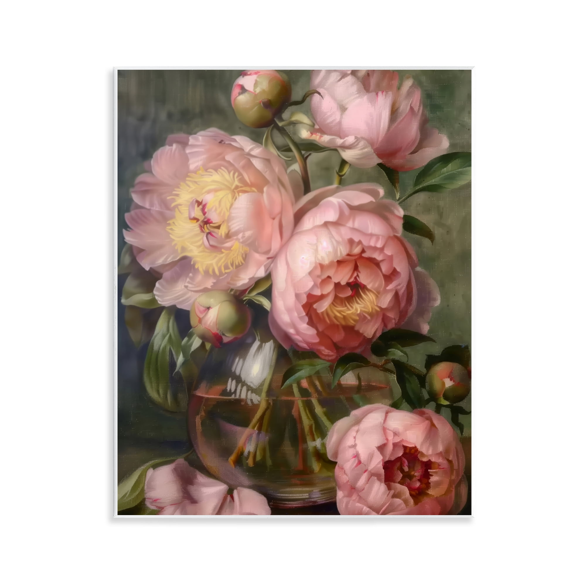 Stupell Industries Pink Peonies in Glass Vase Wall Plaque Art, design by LSR Design Studio