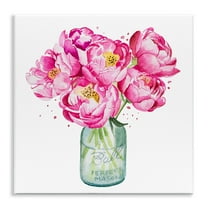 Stupell Industries Pink Peony Jar Botanical & Floral Painting Unframed Art Print Wall Art, 12 x 12