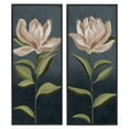 thumbnail image 1 of Stupell Industries Pink Petaled Blooms Plants & Flowers Painting Black Framed Art Print Wall Art, 10 x 24, Set of 2, 1 of 2