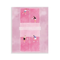 Stupell Industries Pink Pickleball Court Sports & Sports Teams Painting Unframed Art Print Wall Art, 11 x 14