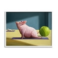 thumbnail image 1 of Stupell Industries Pink Pig Doing Yoga Upward Facing Hog Animals & Insects Painting White Framed Art Print Wall Art, 24 x 30, 1 of 7