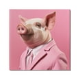 thumbnail image 1 of Stupell Industries Pink Pig Fashion Animals & Insects Painting Gallery Wrapped Canvas Art Print Wall Art, 24 x 24, 1 of 8
