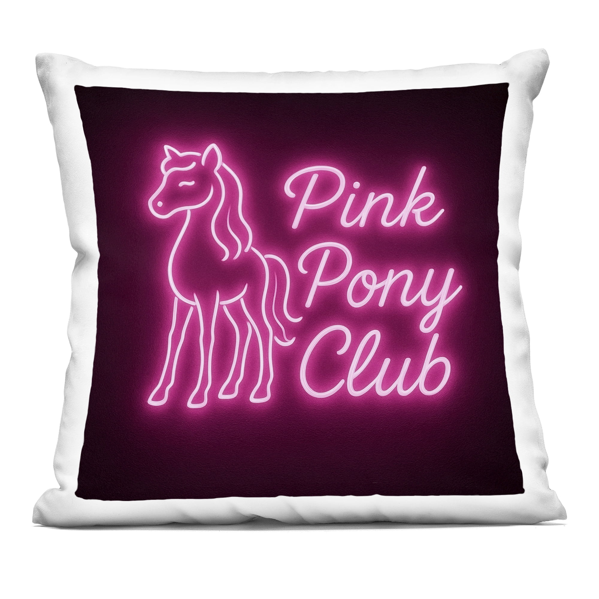 Stupell Industries Pink Pony Club Neon Decorative Printed Throw Pillow, design by Grotto Studios