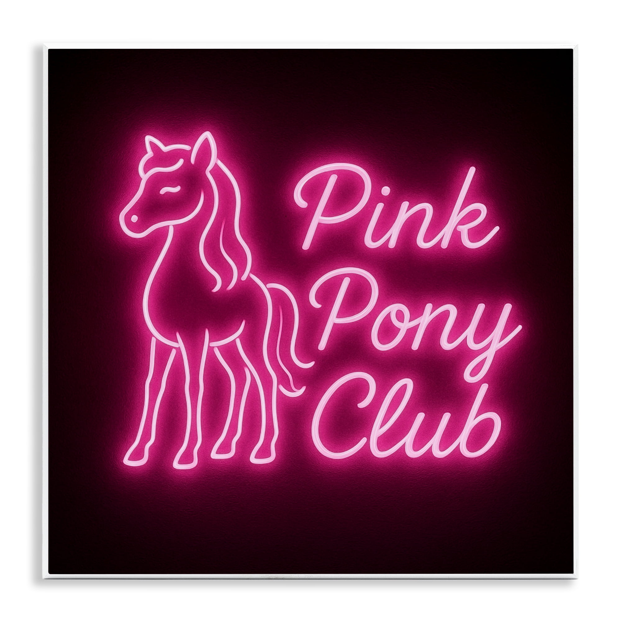 Stupell Industries Pink Pony Club Neon Wall Plaque Art, design by Grotto Studios