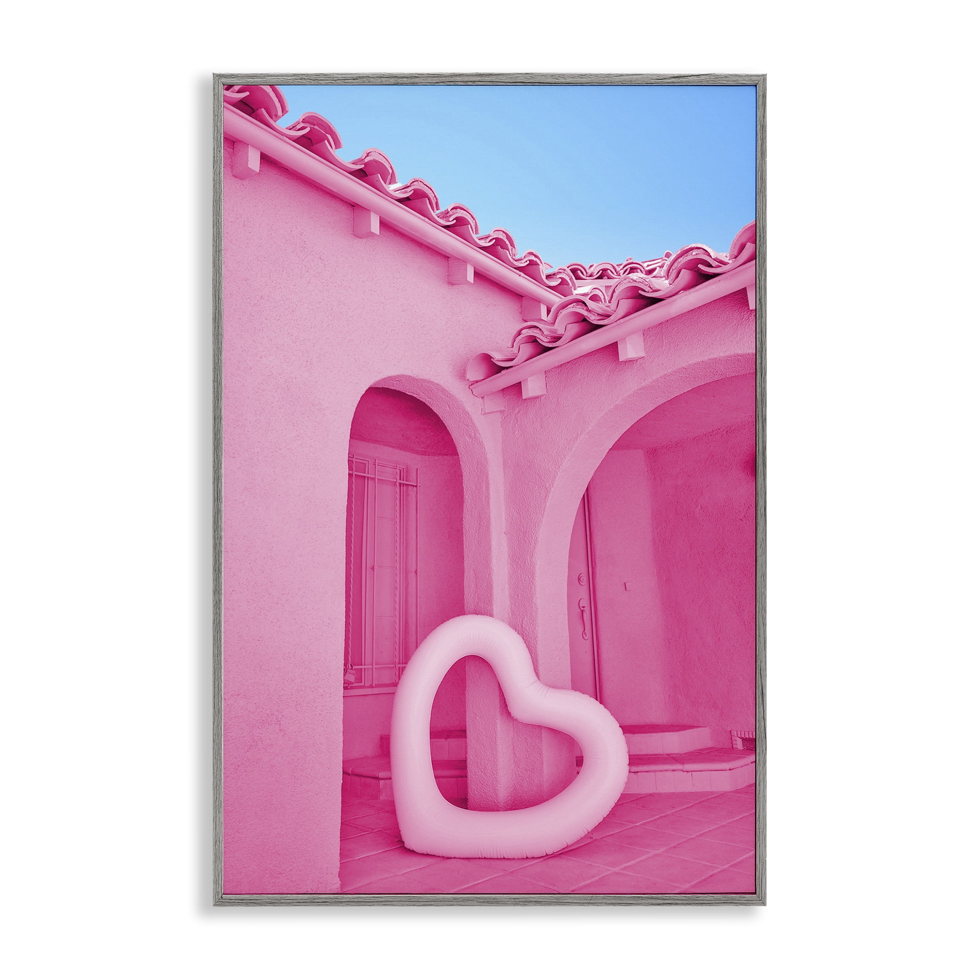 Stupell Industries Pink Pop Heart at Villa Gray Framed Giclee Art, design by LISH Creative