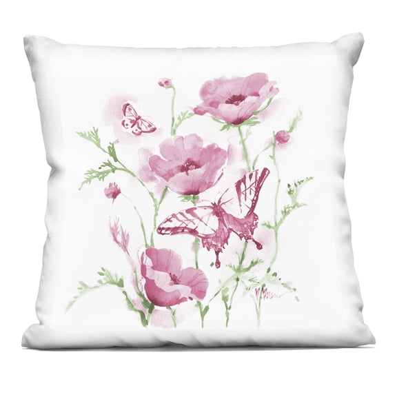 Stupell Industries Pink Province Poppies Decorative Printed Throw Pillow design by Paul Brent, 18 x 7 x 18
