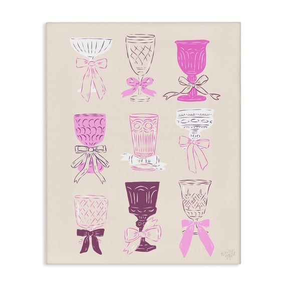 Stupell Industries Pink Purple Cocktail Chalices Canvas Wall Art design by Krissy Mast, 20 x 16