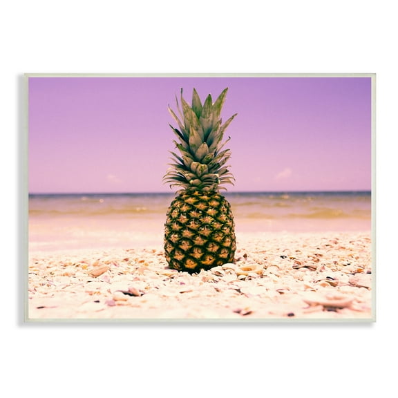 Stupell Industries Pink Purple Pineapple Beach Landscape Photography Unframed Art Print Wall Art, 10 x 15