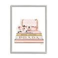thumbnail image 1 of Stupell Industries Pink Purse Gold Bookstack Glam Fashion Watercolor Design Framed Wall Art by Amanda Greenwood, 1 of 8