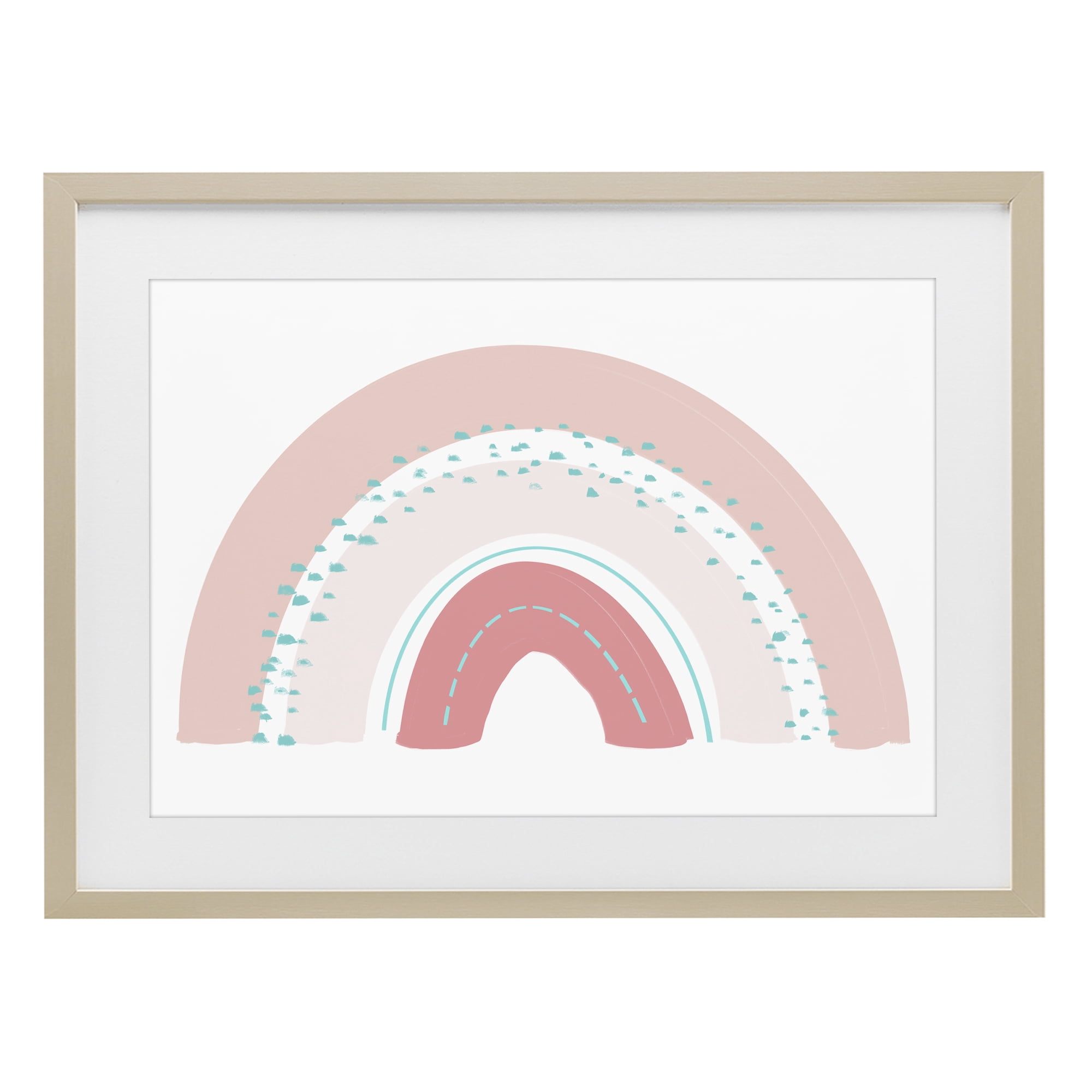 Stupell Industries Pink Rainbow with Speckles Birch Framed Print Under Glass, design by Emily Navas