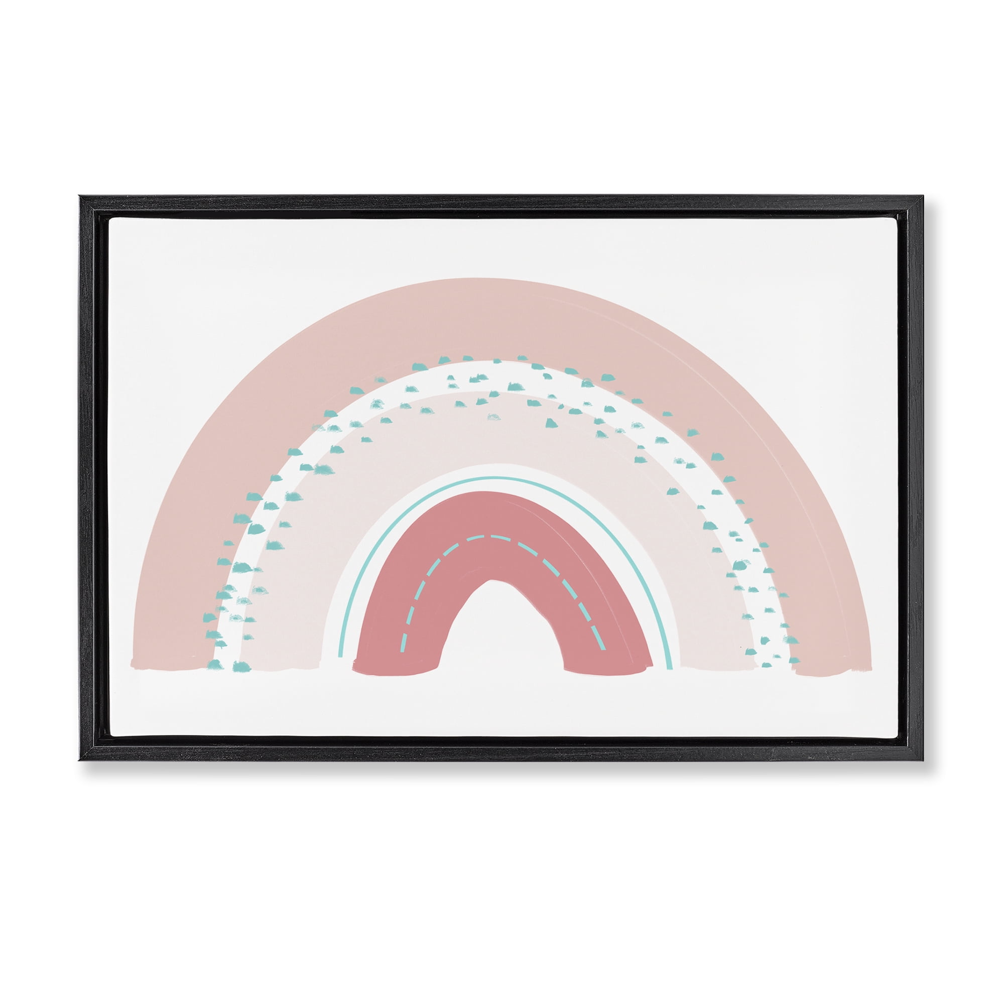 Stupell Industries Pink Rainbow with Speckles Black Framed Floater Canvas Wall Art, design by Emily Navas
