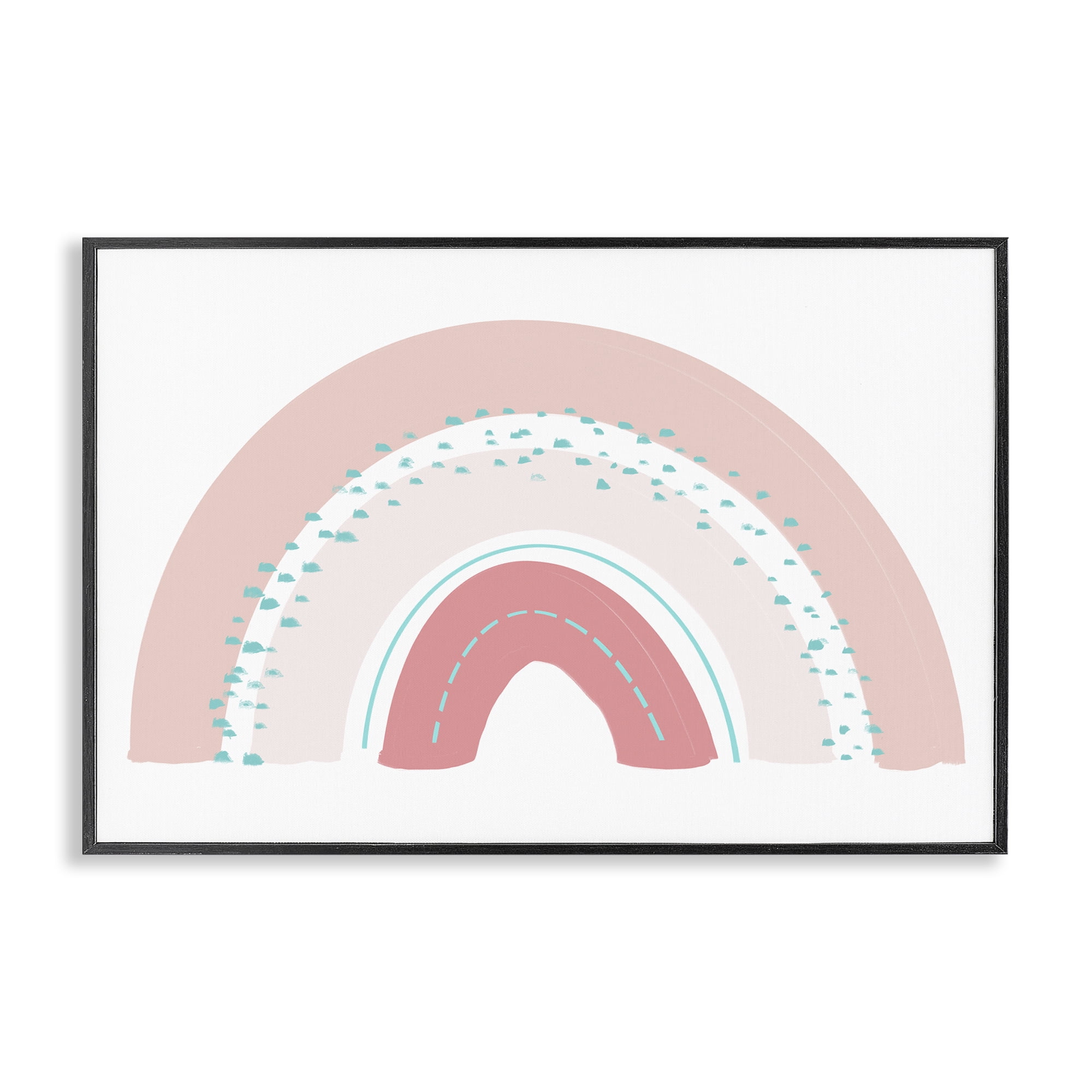 Stupell Industries Pink Rainbow with Speckles Black Framed Giclee Art, design by Emily Navas