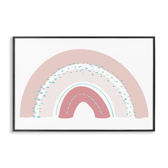 Stupell Industries Minimalist Pink Rainbow with Speckles Black Framed Giclee Art, 18 x 12, by Emily Navas