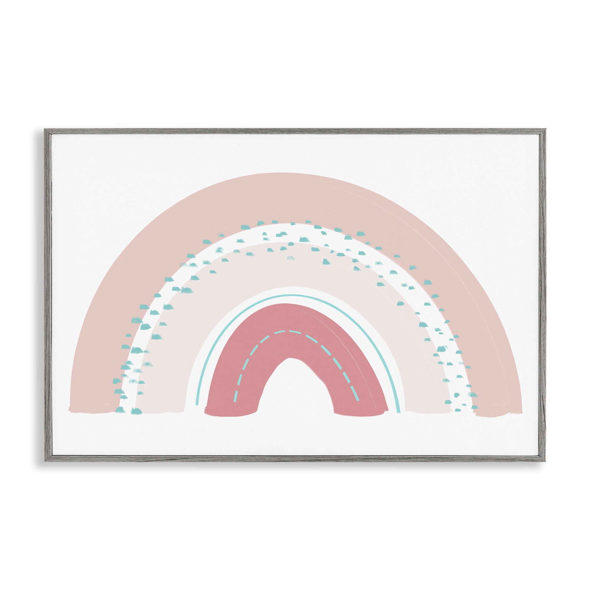 Stupell Industries Pink Rainbow with Speckles Gray Framed Giclee Art, design by Emily Navas