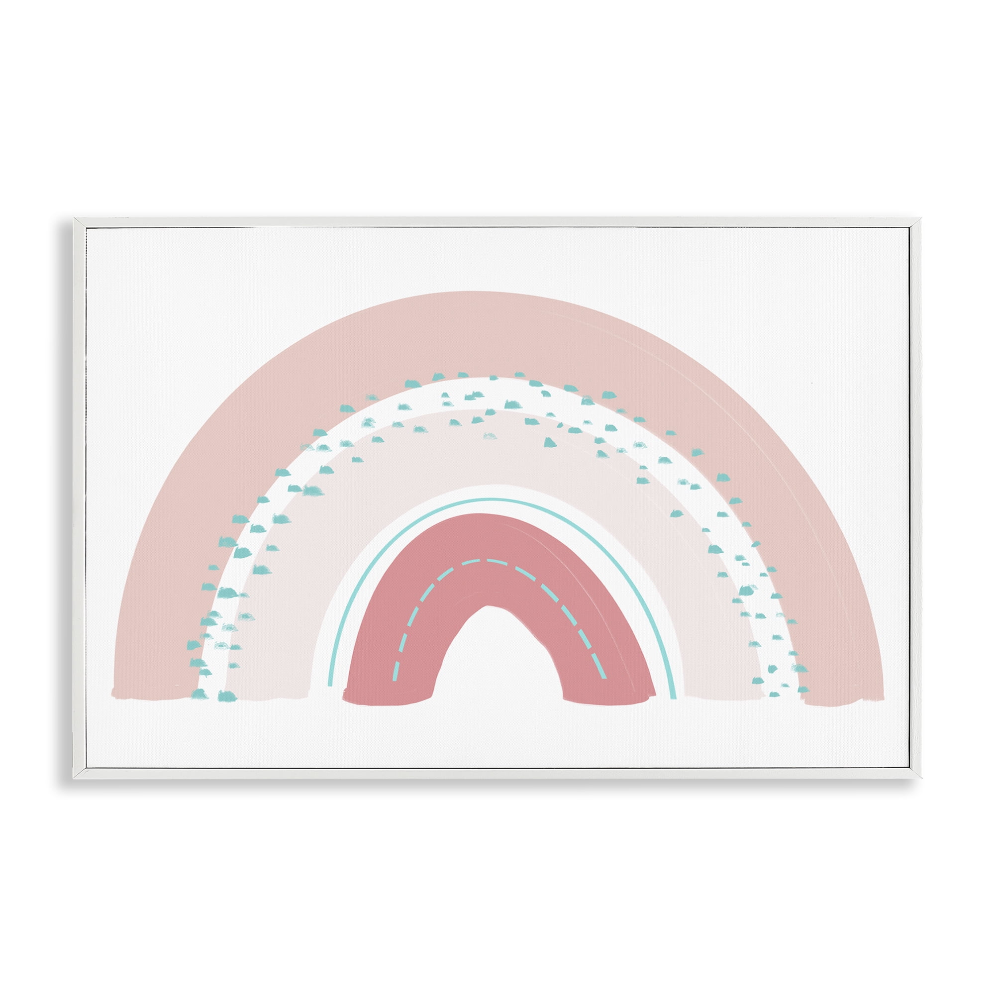 Stupell Industries Pink Rainbow with Speckles White Framed Giclee Art, design by Emily Navas