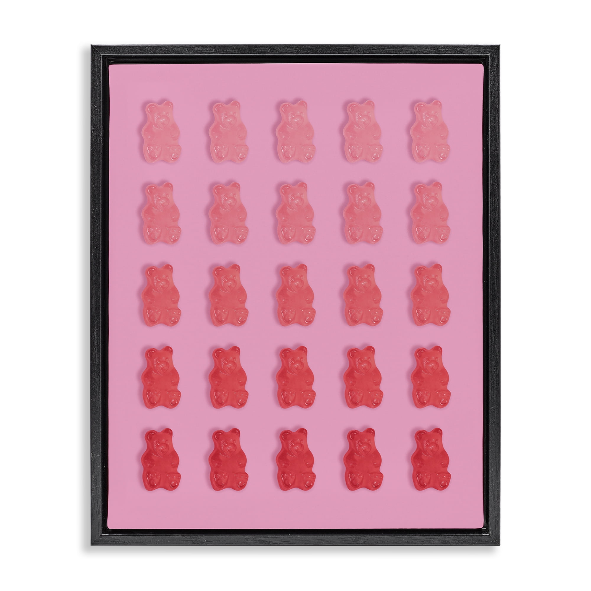 Stupell Industries Pink & Red Bear Gradient Black Framed Floater Canvas Wall Art, design by LISH Creative