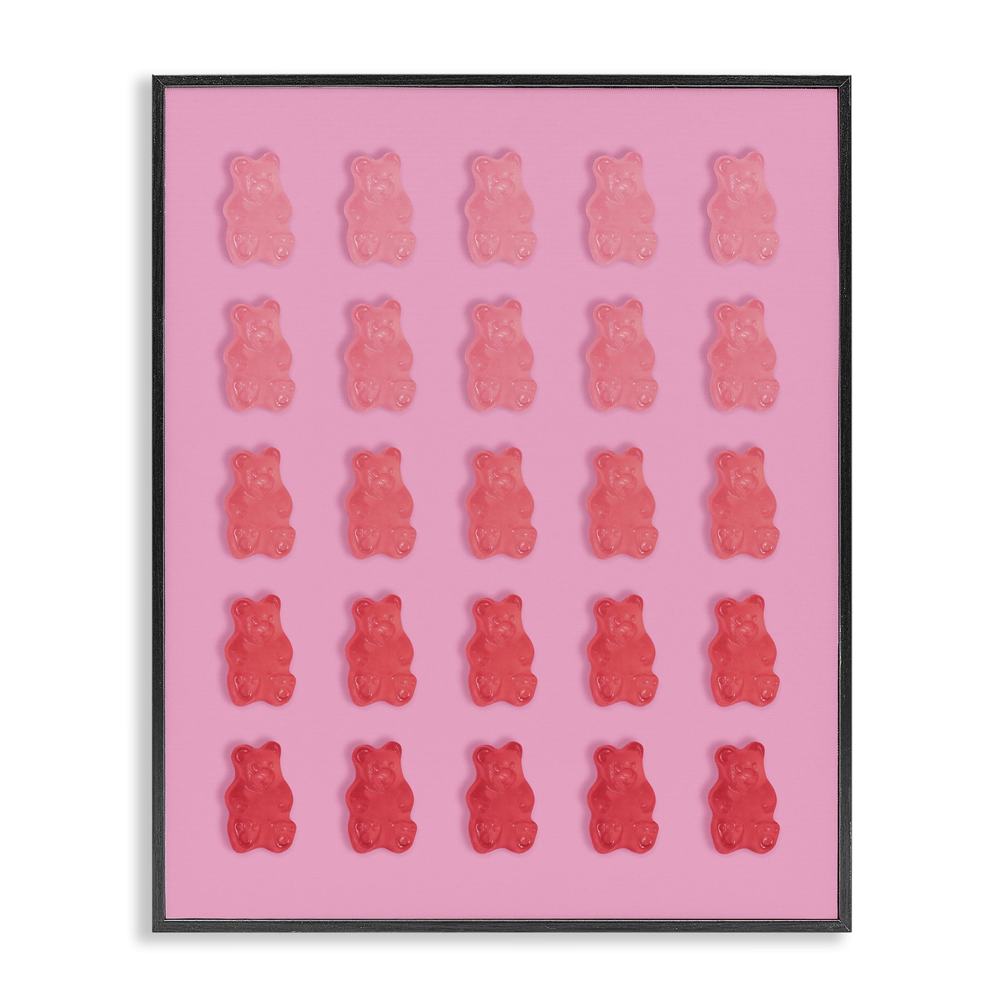 Stupell Industries Pink & Red Bear Gradient Black Framed Giclee Art, design by LISH Creative