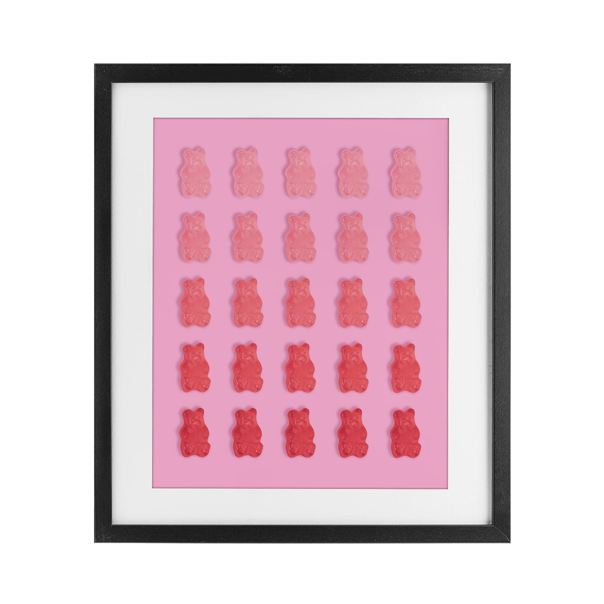 Stupell Industries Pink & Red Bear Gradient Black Framed Print Under Glass, design by LISH Creative