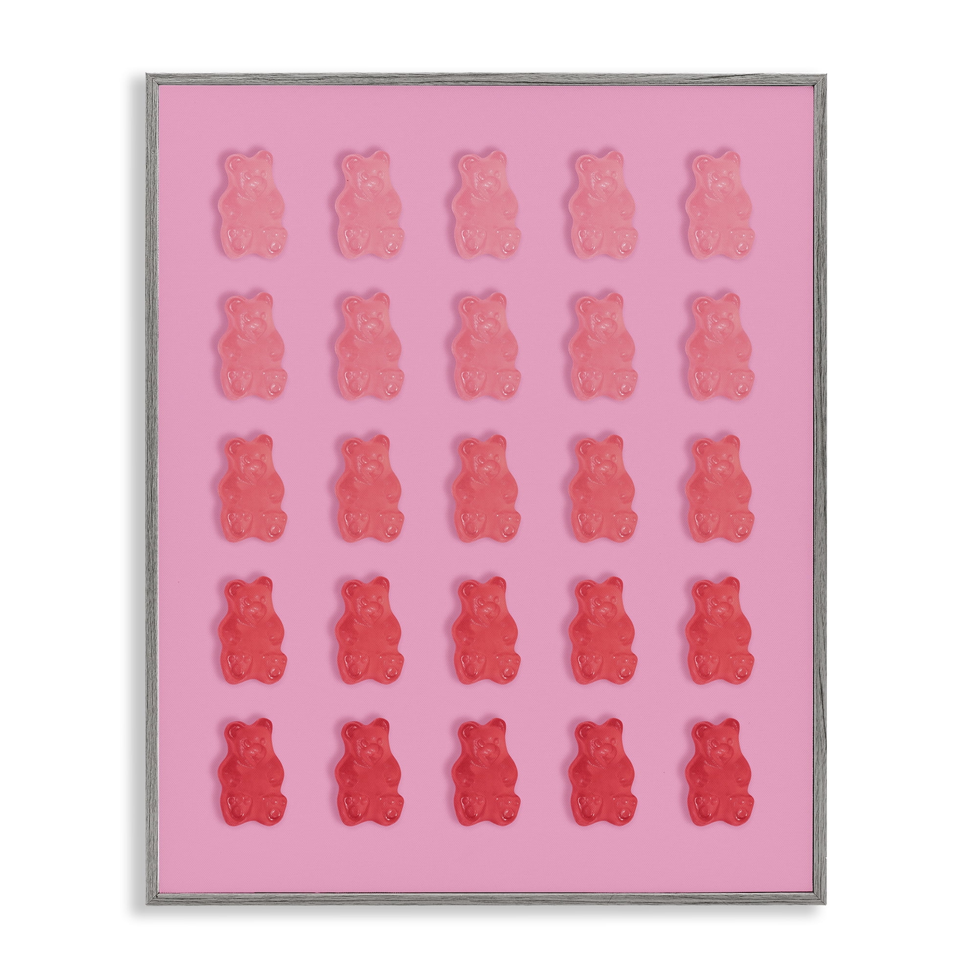 Stupell Industries Pink & Red Bear Gradient Gray Framed Giclee Art, design by LISH Creative