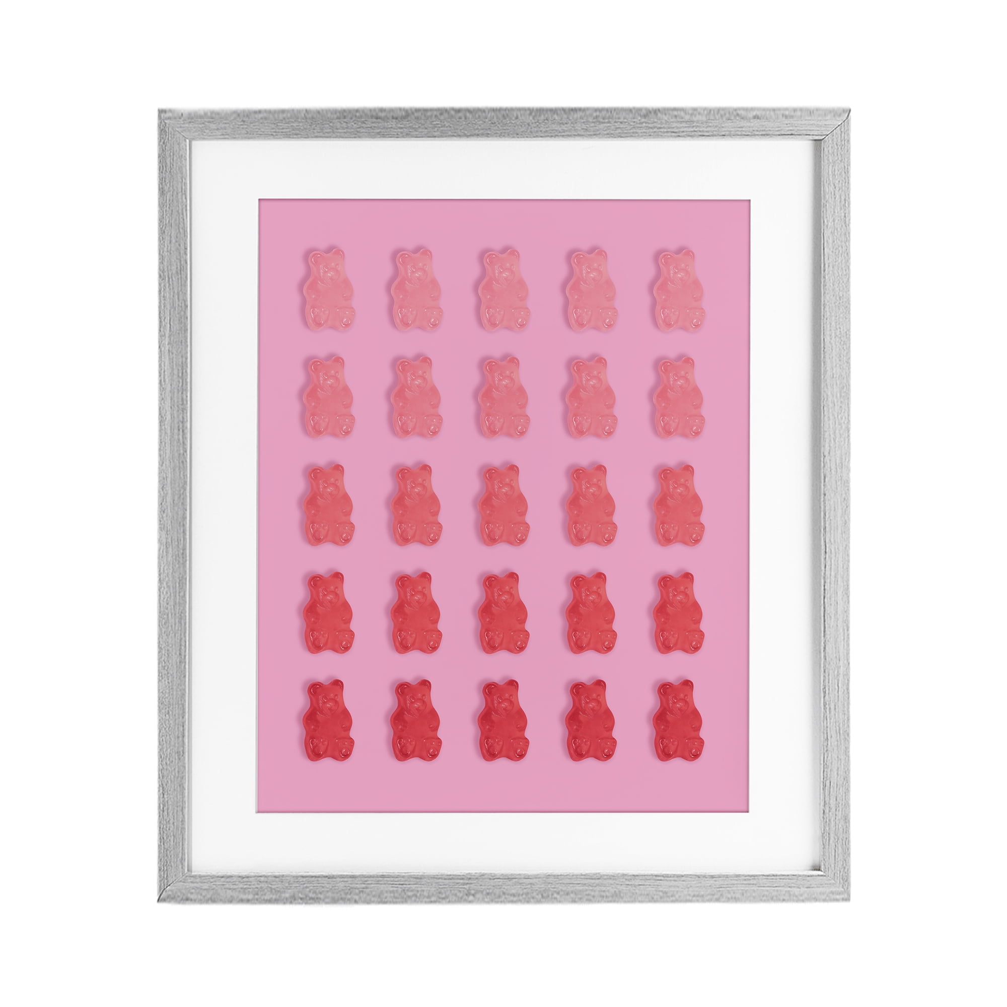 Stupell Industries Pink & Red Bear Gradient Gray Framed Print Under Glass, design by LISH Creative