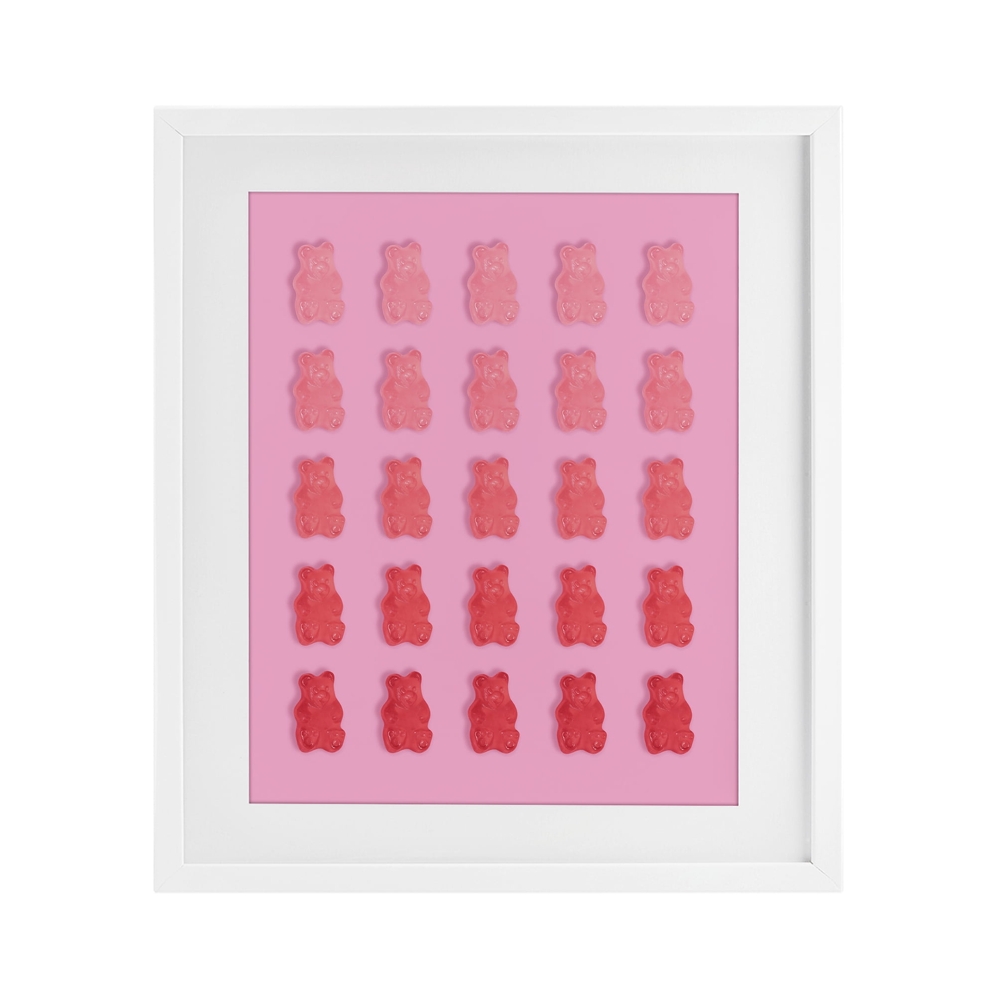 Stupell Industries Pink & Red Bear Gradient White Framed Print Under Glass, design by LISH Creative