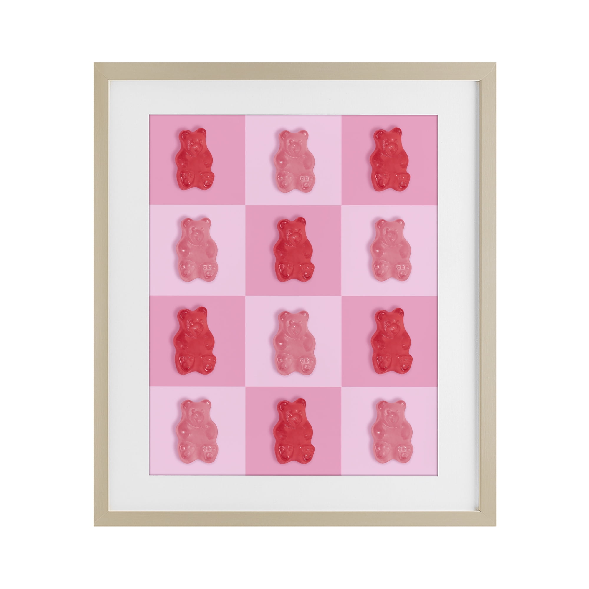 Stupell Industries Pink & Red Candy Bears Birch Framed Print Under Glass, design by LISH Creative