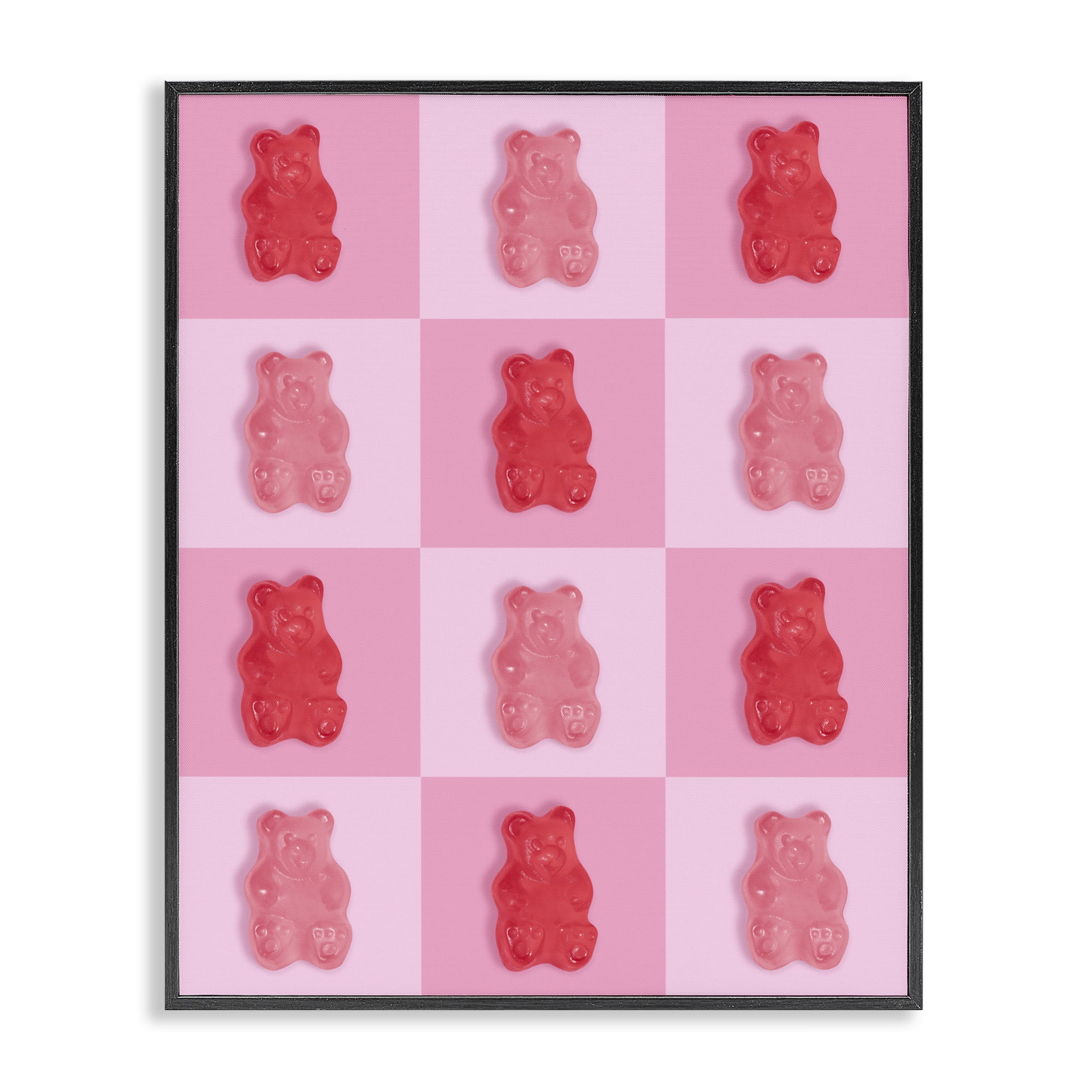 Stupell Industries Pink & Red Candy Bears Black Framed Giclee Art, design by LISH Creative