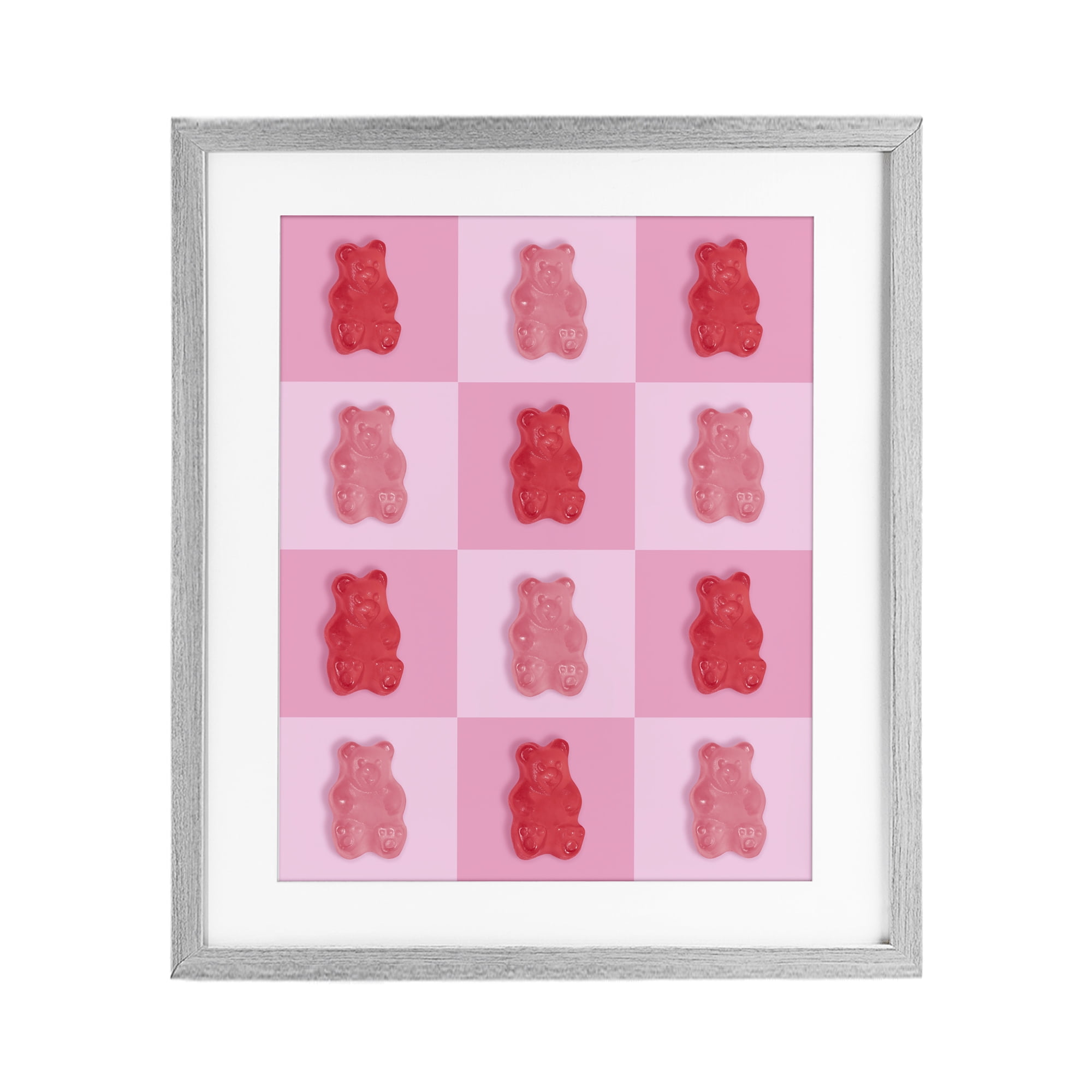 Stupell Industries Pink & Red Candy Bears Gray Framed Print Under Glass, design by LISH Creative