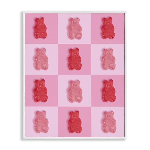 Stupell Industries Contemporary Pink & Red Candy Bears White Framed Giclee Art, 24 x 30, by LISH Creative