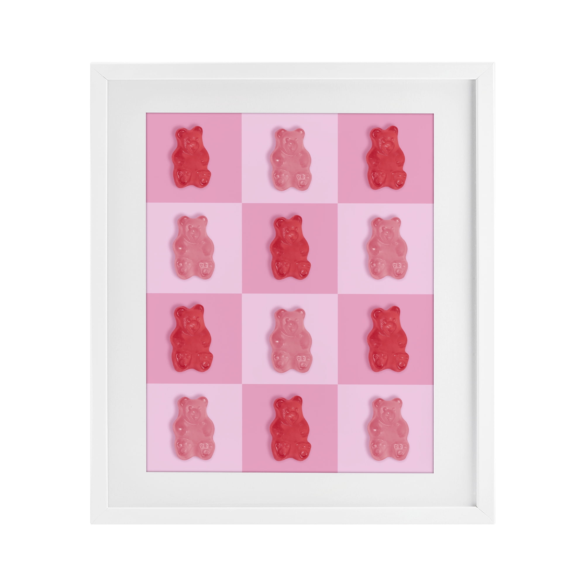 Stupell Industries Pink & Red Candy Bears White Framed Print Under Glass, design by LISH Creative