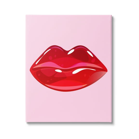 Stupell Industries Pink & Red Candy Lips Art for Kids Painting Gallery Wrapped Canvas Print Wall Art, 16 x 20