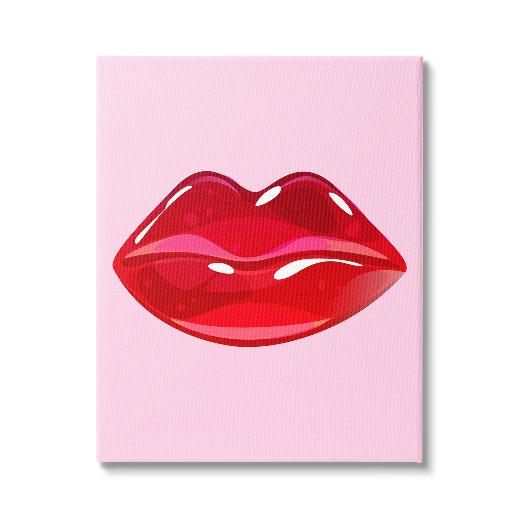 Stupell Industries Pink & Red Candy Lips Art for Kids Painting Gallery Wrapped Canvas Print Wall Art, 30 x 40