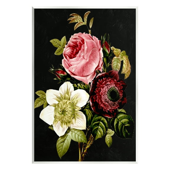 Stupell Industries Pink & Red Florals Botanical & Floral Painting Unframed Art Print Wall Art, 10 x 15