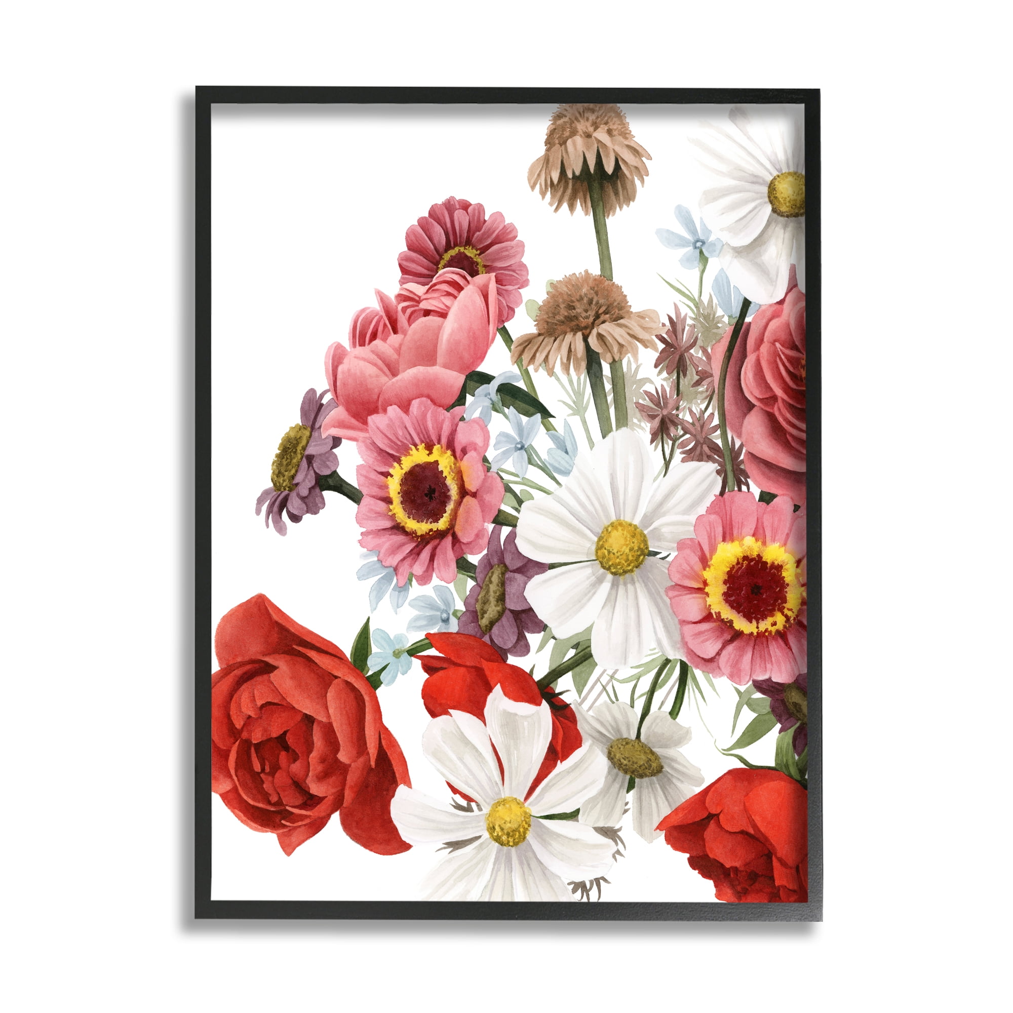 Stupell Industries Pink Red Spring Bloom Flower Bouquet Roses Daisies, 16 x 20, Design by Grace Popp&nbsp;