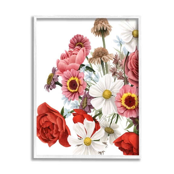 Stupell Industries Pink Red Spring Bloom Flower Bouquet Roses Daisies, 24 x 30, Design by Grace Popp 