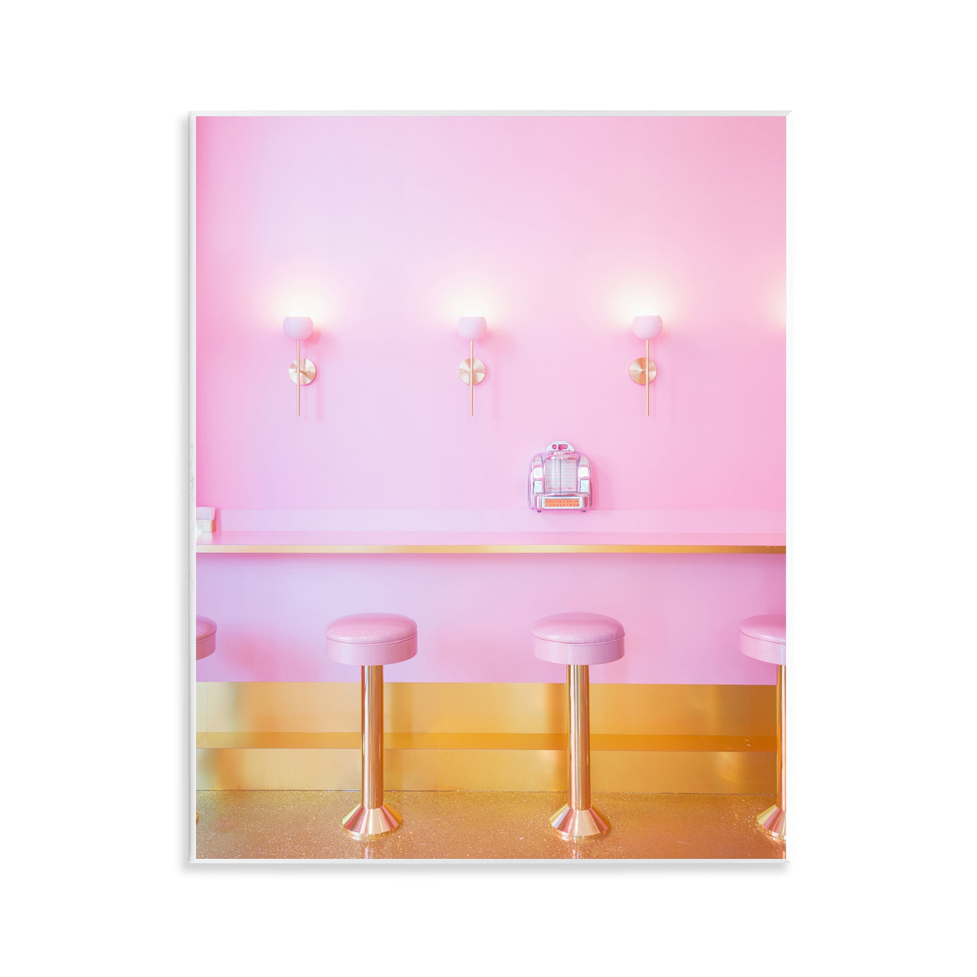 Stupell Industries Pink Retro Dessert Parlor Wall Plaque Art, design by LISH Creative