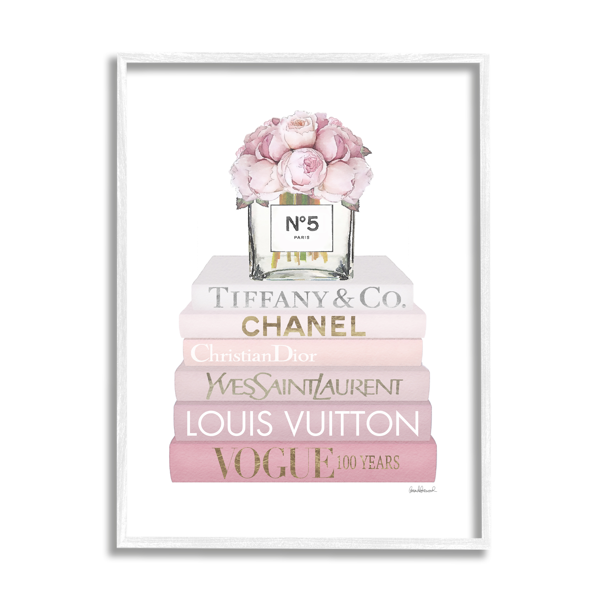 Vintage Vogue Chanel Poster art Retro Fashion print Panel effect Wood wall  decor