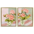 thumbnail image 1 of Stupell Industries Pink Rose Bouquets in Glass Plants & Flowers Painting Gold Floater Framed Canvas Art Print Wall Art, 31 x 25, Set of 2, 1 of 10