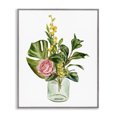 thumbnail image 1 of Stupell Industries French Country Pink Rose Yellow Botanical Bouquet Glass Jar Watercolor Gray Framed Giclee Art, 16 x 20, by Melissa Wang, 1 of 7