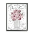 thumbnail image 1 of Stupell Industries Pink Roses Bouquet French Words Fancy Script Background Graphic Art Black Framed Art Print Wall Art, Design by Lettered and Lined, 1 of 5