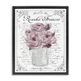 thumbnail image 1 of Stupell Industries Shabby Chic Pink Roses Bouquet French Words Fancy Script Background Black Floating Frame Canvas Art, 17 x 21, by Lettered and Lined, 1 of 7