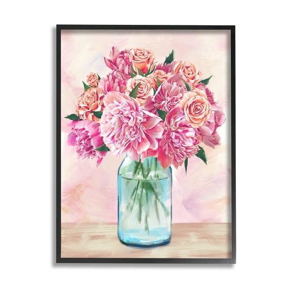 Stupell Industries Pink Roses Carnations Bouquet Floral Illustration Design , 11 x 14, Design by Ziwei Li