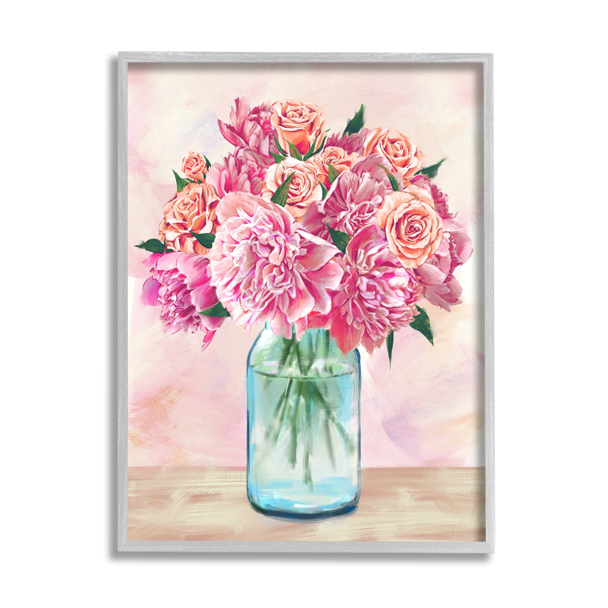 Stupell Industries Pink Roses Carnations Bouquet Floral Illustration Design , 11 x 14, Design by Ziwei Li