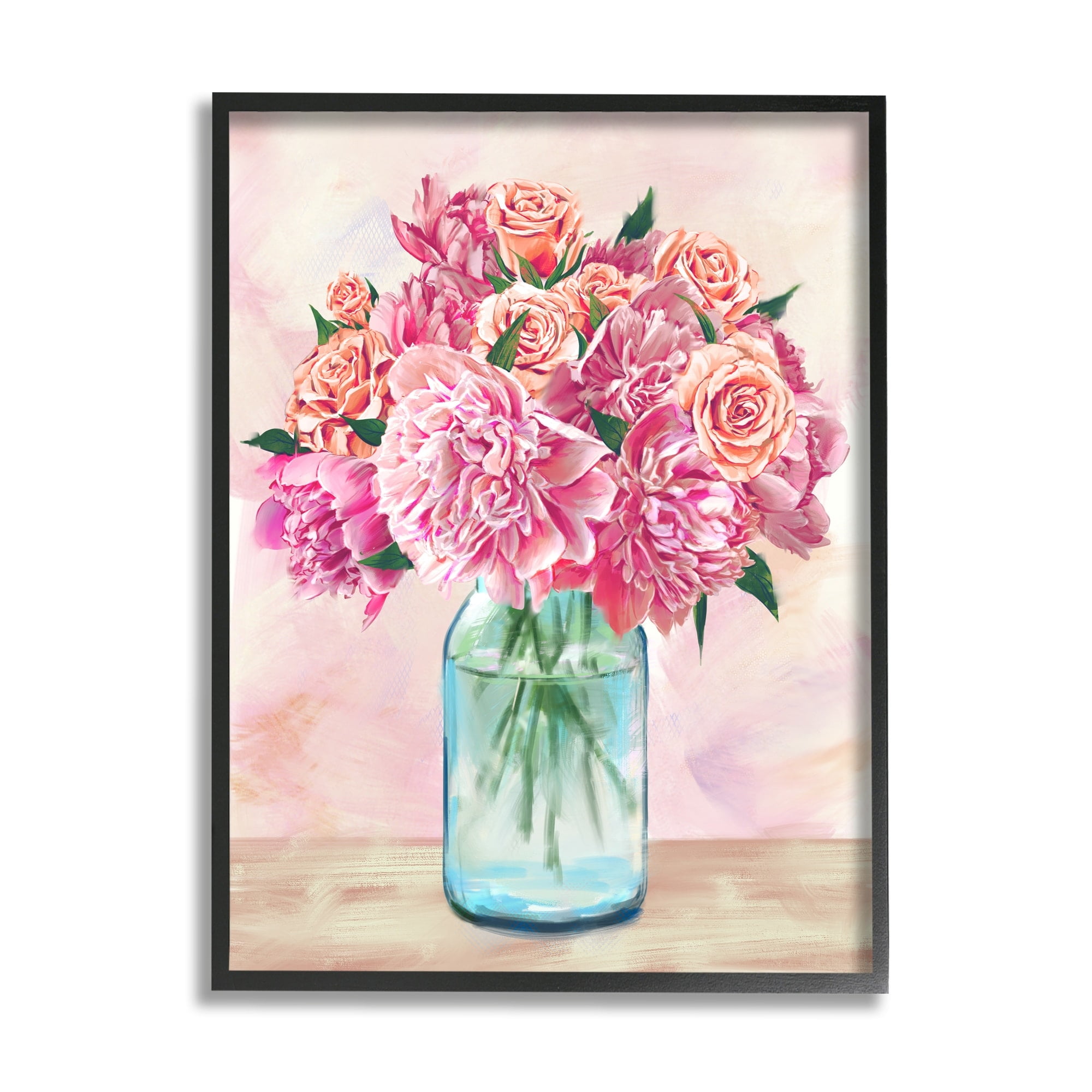 Stupell Industries Pink Roses Carnations Bouquet Floral Illustration Design , 24 x 30, Design by Ziwei Li
