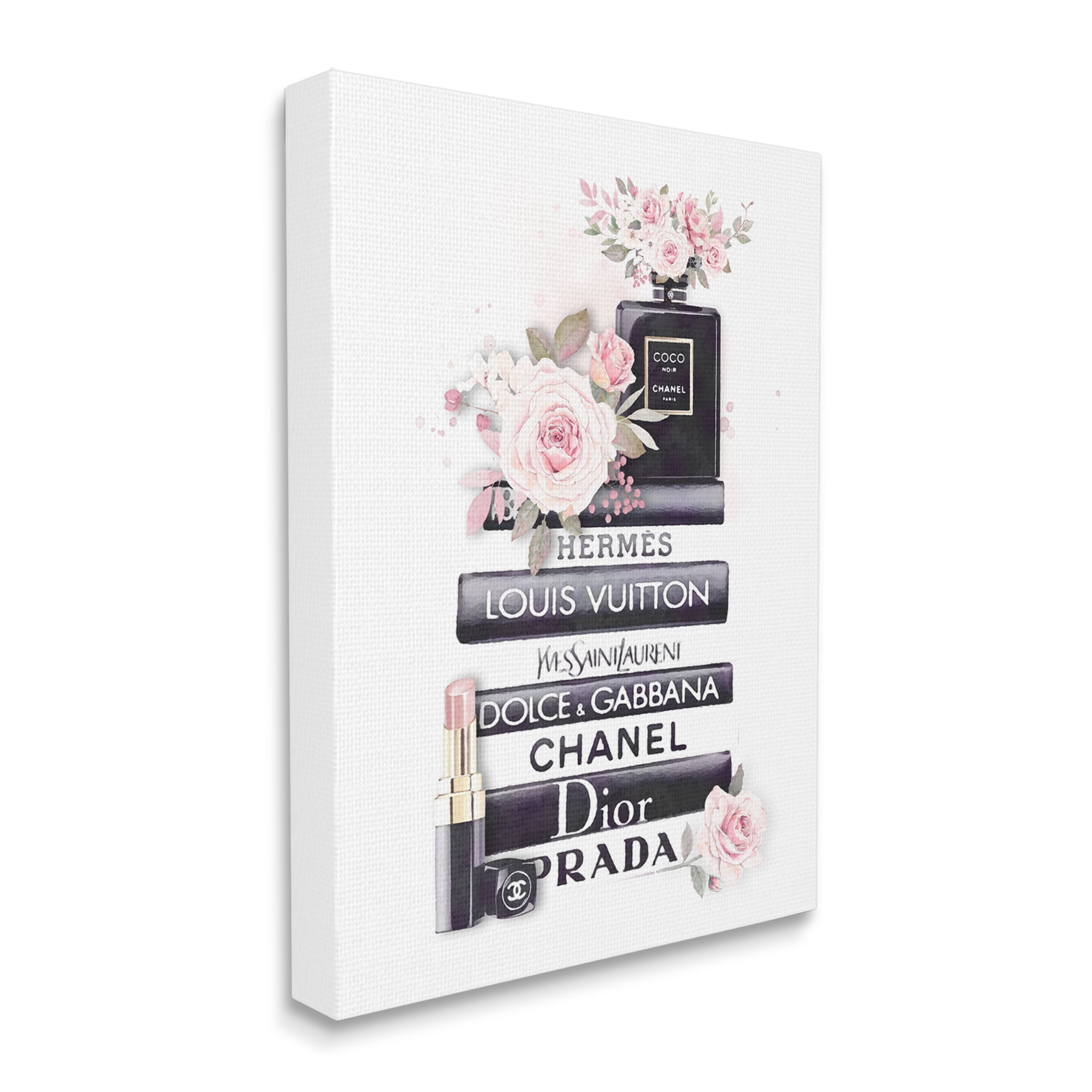 Stupell Industries Pink Roses and Toiletries Fashion Glam Bookstack, 16 x 20, Designed by Ros Ruseva