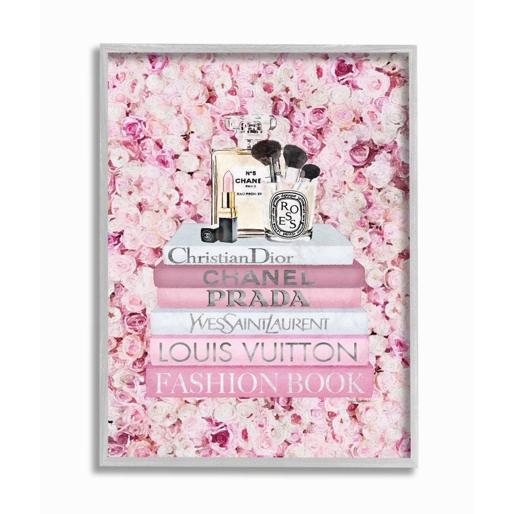 Stupell Industries Pink Roses and Women's Fashion Glam Necessities Designed by Amanda Greenwood